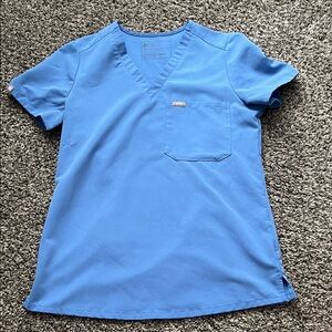Figs Ciel Blue Scrub Top